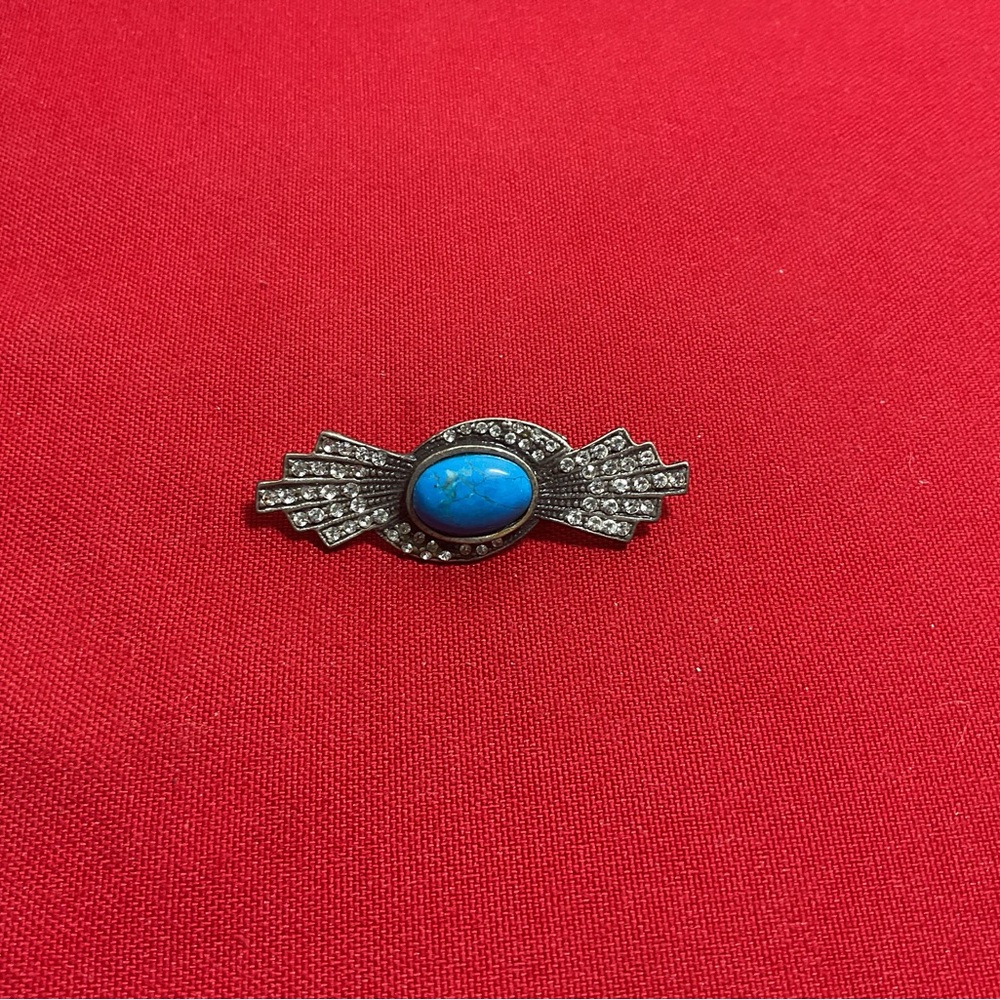 Elegant 825 Silver Marcasite & Turquoise Art Deco Brooch – SS & TH Hallmarked